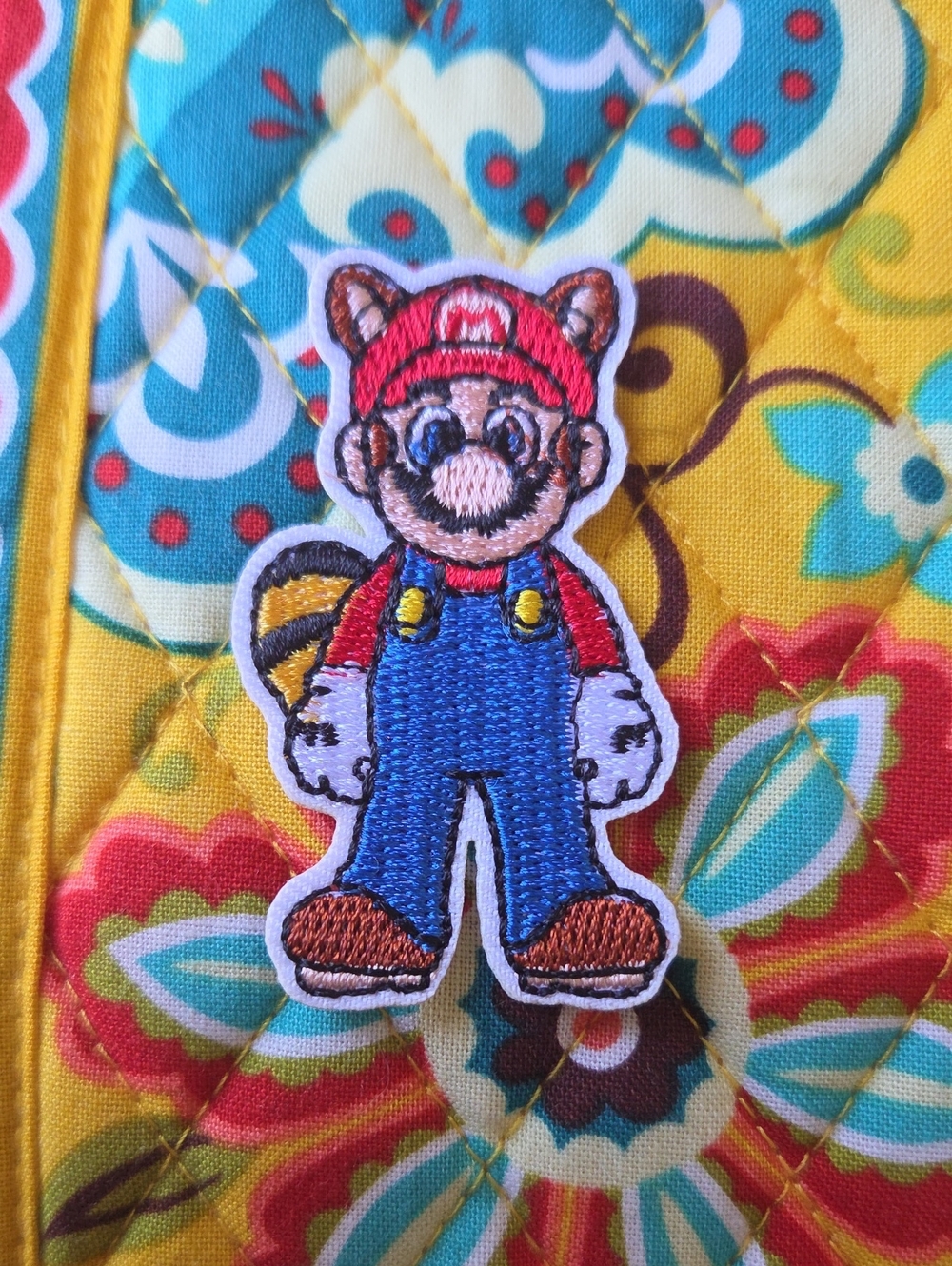 Nintendo Embroidered Mario Patch in Red, Blue & Brown